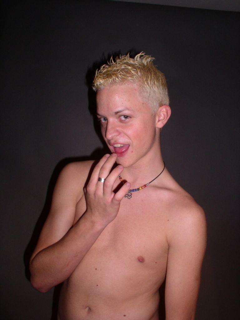 Blonde Gay Teen Show Off His Smooth Skin And Playing With Hi...  